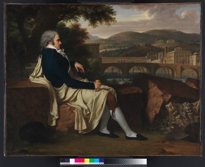 Allen Smith über dem Fluss Arno sitzend, Florenz betrachtend, 1797 von Francois Xavier Fabre